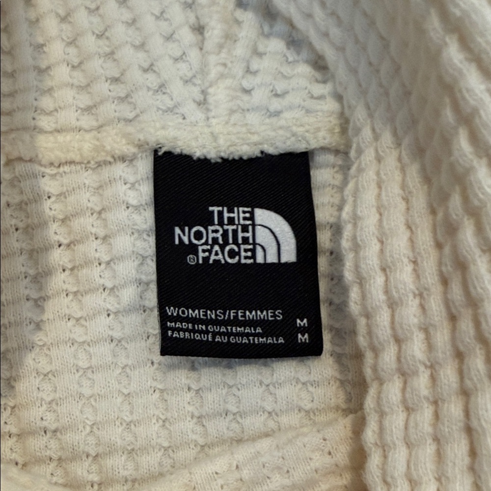 The North Face Women's Cream waffle hooded sweat size M - Picture 2 of 10